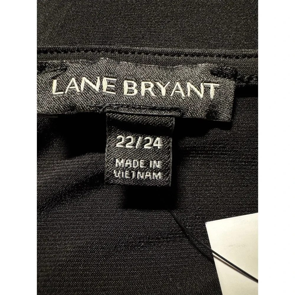 Lane Bryant Women's Peplum Wrap Top Black Long Sleeve Size 22/24 NWT